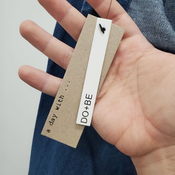 DO+BE Women's Back Zip Super Wide Raw Hem Denim Hakama Lace‎ Up Wrap Jeans NWT M - Picture 5 of 10